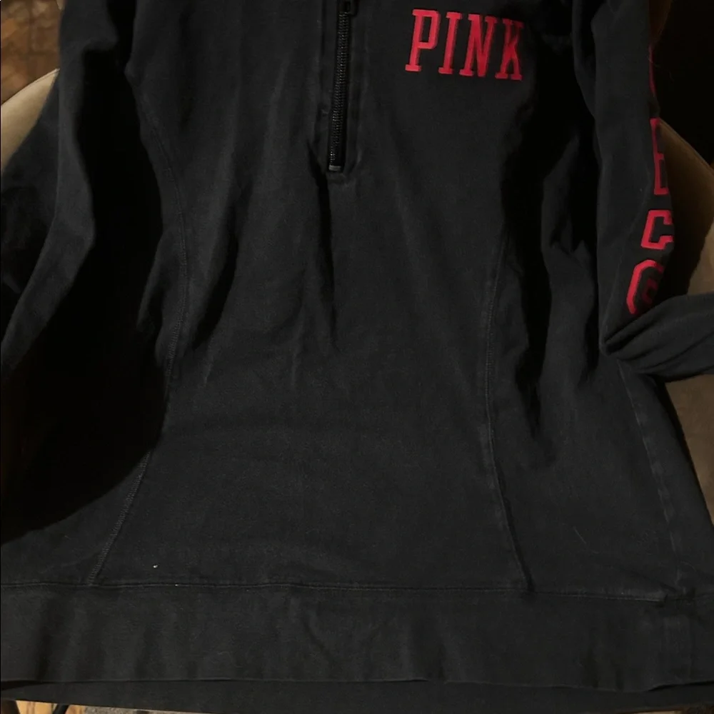 Black and Red PINK -victoria’s Secret quarter Zip-Up Hoodie - Picture 5 of 6